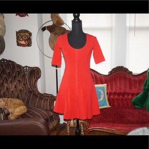 Vintage 90s betsey johnson red skater snap dress